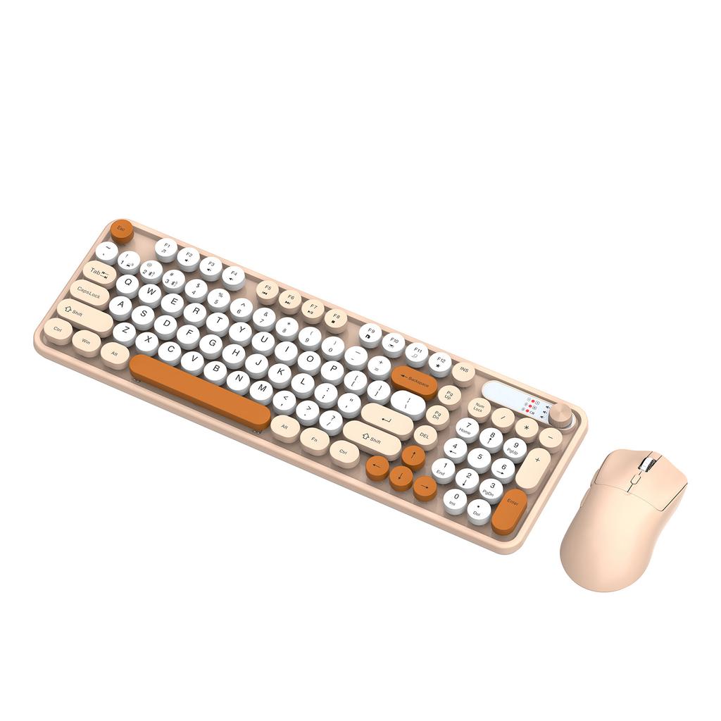 Wireless Keyboard and Mouse Combo 98 Keys Rechargeable 2.4G+BT Mode for Computer Laptop