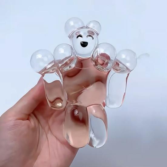 Clear Robot Stress Relief Toy Slow Rising Smiling Robot Squeeze Toy Soft TPR Transparent Cartoon Robot Fidget Sensory Toy