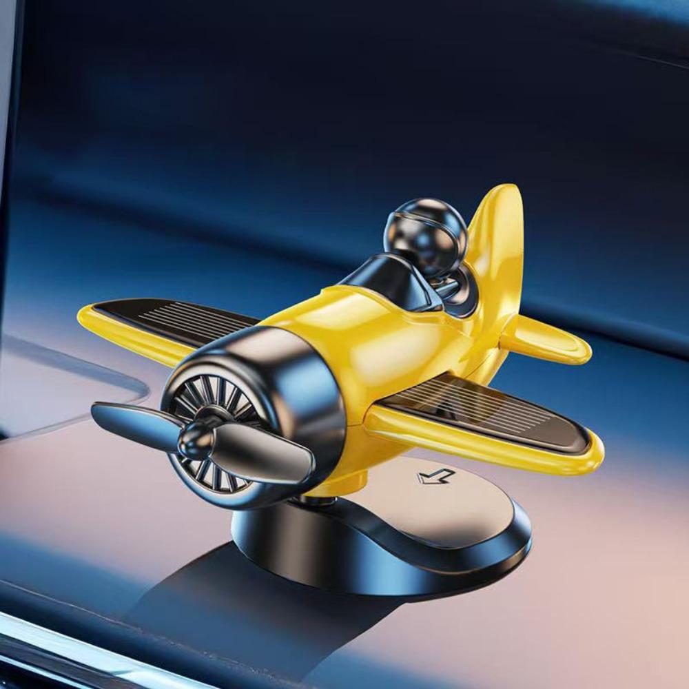 Silent Car Dashboard Ornament Solar Powered Car Interior Decoration Rotating Airplane  Gifts