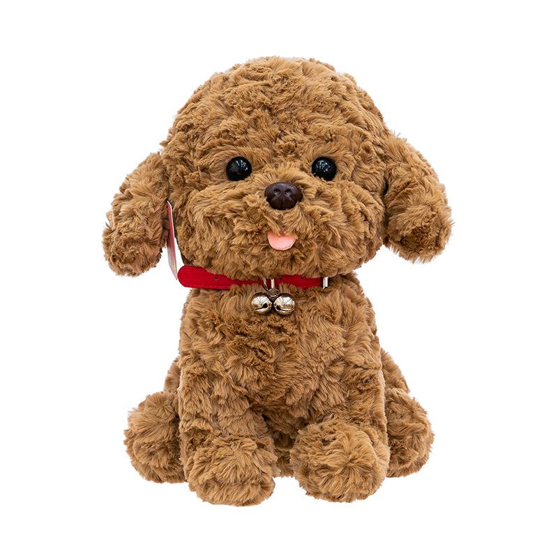 The New Cartoon Clock Puppy Plush Toy Simulates The Teddy Dog Dolls of Girls and Children To Comfort The Dolls