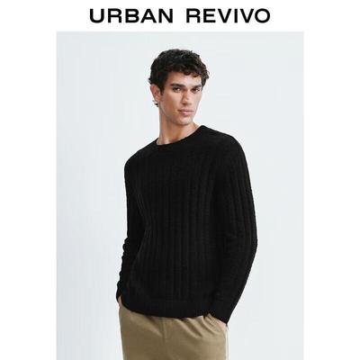 UR Men's Textured Crew Neck Knit Sweater