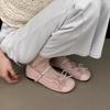 2025 NEW Women's Breathable Mesh Style Flat Bottom Shoes Summer Square Head Woven Lightweight and comfortable Single Shoes
