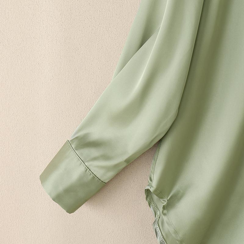 ZANZEA Women Casual Turn Down Collar Loose Long Sleeve Solid Blouse