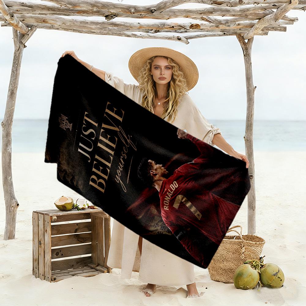 Juventus Ronaldo Jersey Beach Towel Super Soft Microfiber Quickdry Fabric Comfortable Lightweight Perfect for Traveling Yoga Camping and Swimming