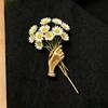 Alloy Hand-Held Flower Necklace Brooch Versatile Suit Pin Accessories For Daily Wear Parties Gifting