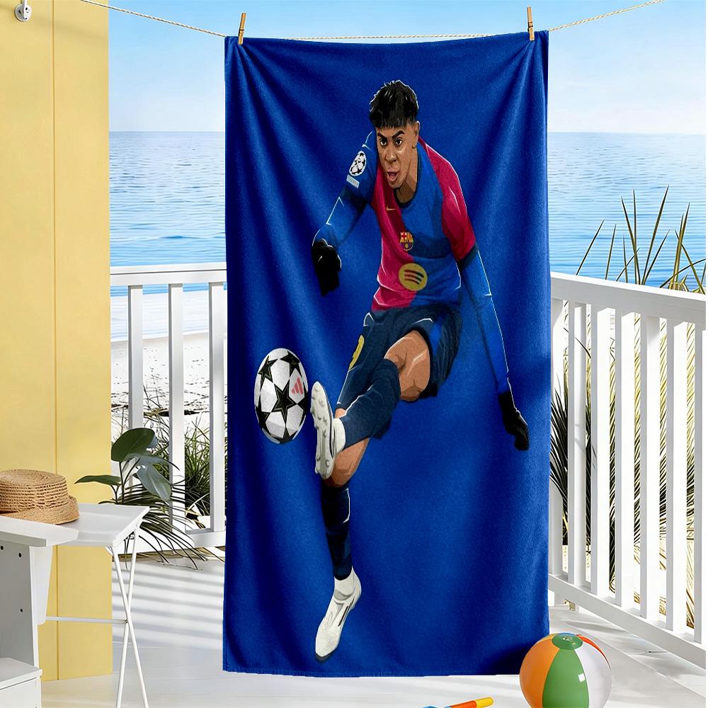 Lamine Yamal Lamina Final Football Artwork Beach Towel Soft Durable Quick-Dry Comfortable Lightweight Suitable for Swimming, Gym, Camping, Yoga Vacati