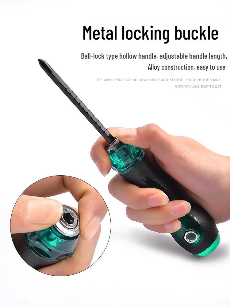 Phillips & Flathead Dual-Use Retractable Ratchet Screwdriver Set with Torx and Double-Headed Design
