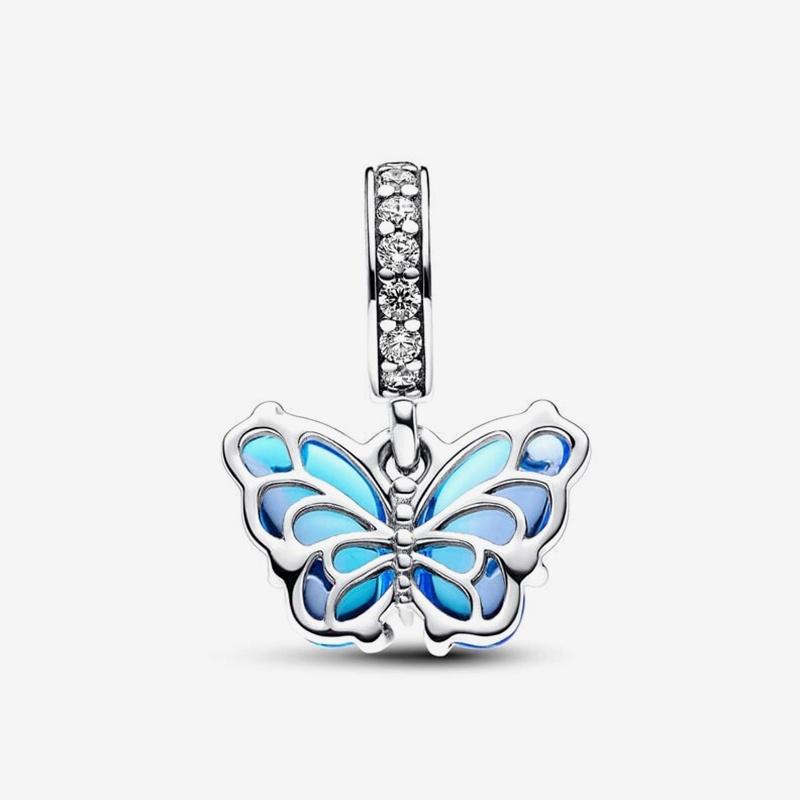 Brand New Copper Metal yellow glass butterfly Pendant Bead Component Ideal Designed For Bracelet High Quality Fine Jewelry necklace Do It Yourself