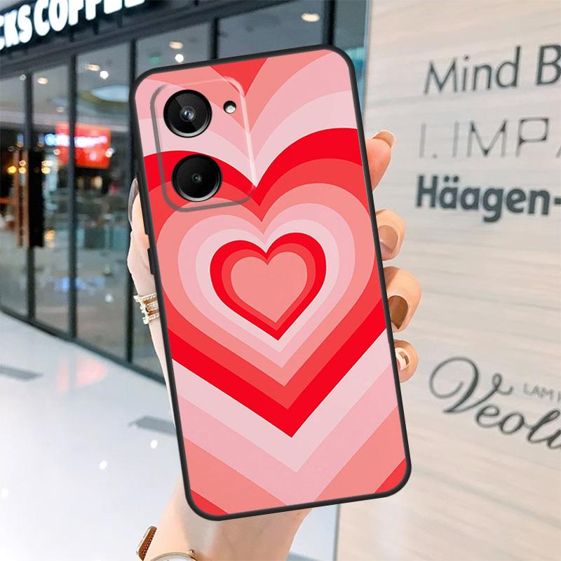 Latte Love Groovy Coffee Heart Pink Case For Realme GT7 Pro GT6 11 12 13 14 15 Pro Plus C55 C53 C35 C33 C61 C65 C67 C53 C71 C75