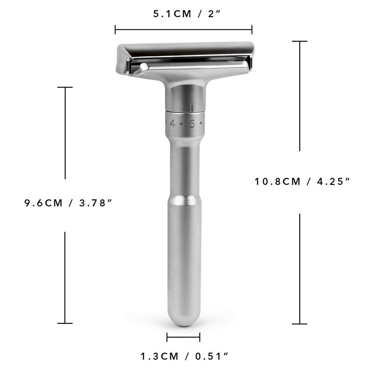 Adjustable Safety Razor Double Edge Classic Men's Shaving Mild To Aggressive 1-6 Settings Hair Removal Shaver with 5 Blades