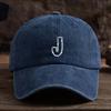Fashionable Baseball Cap with Letter J Printed on It Casual Fishing Cap Travel Sun Visor Duckbill Hat