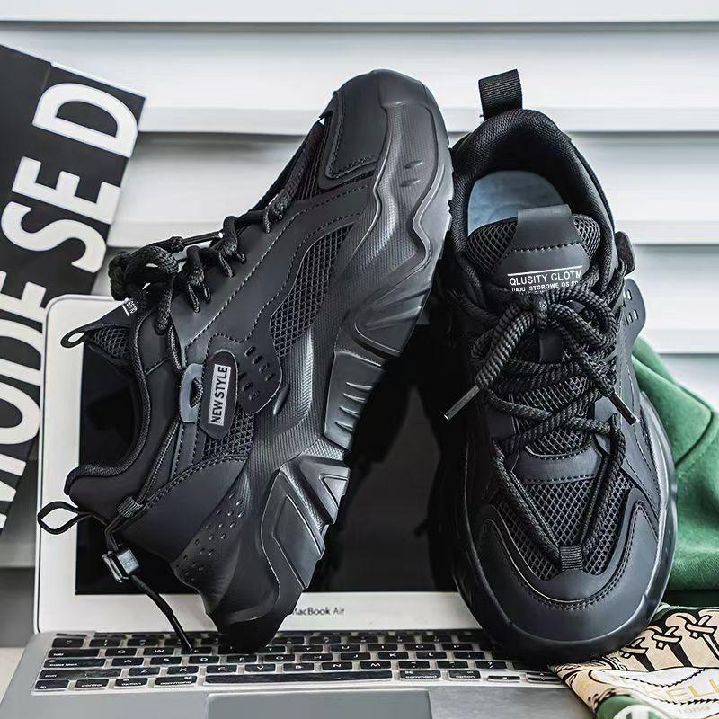 Men's Shoes New Spring and Summer Trend Men's Platform Sports Mesh Breathable Casual Dad Trendy Shoes Men