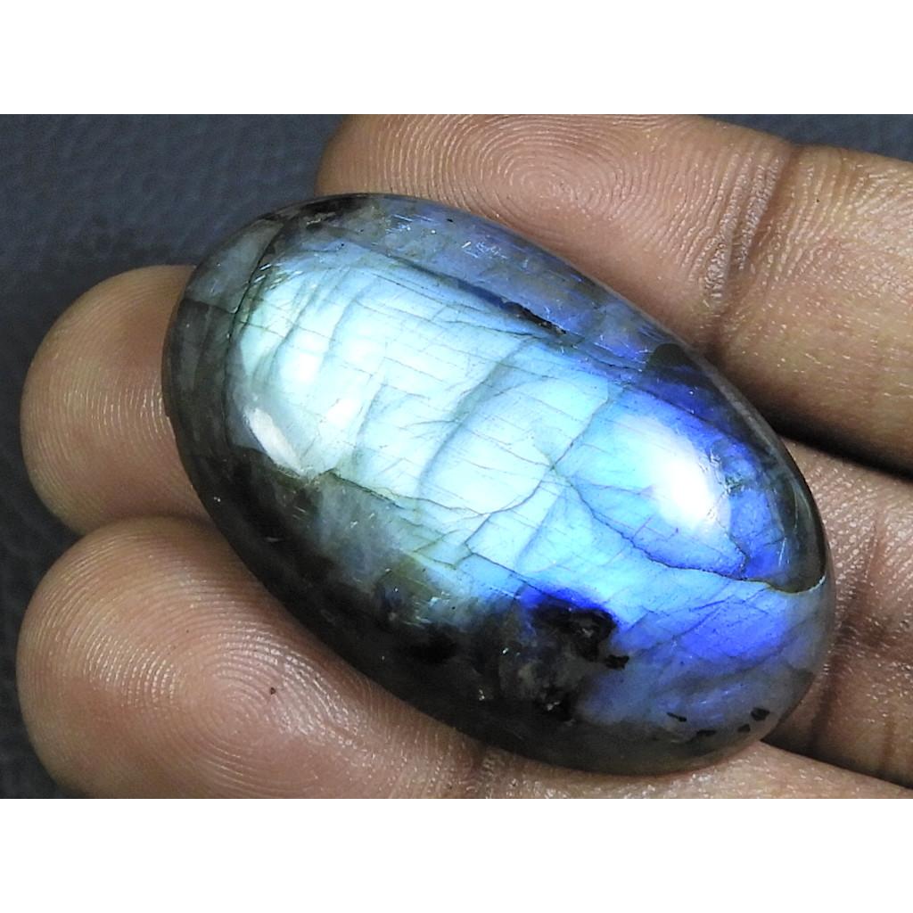 76Cts. Natural Labradorite Blue Fire Oval Cabochon Loose Gemstone 26X40X08MM B-06