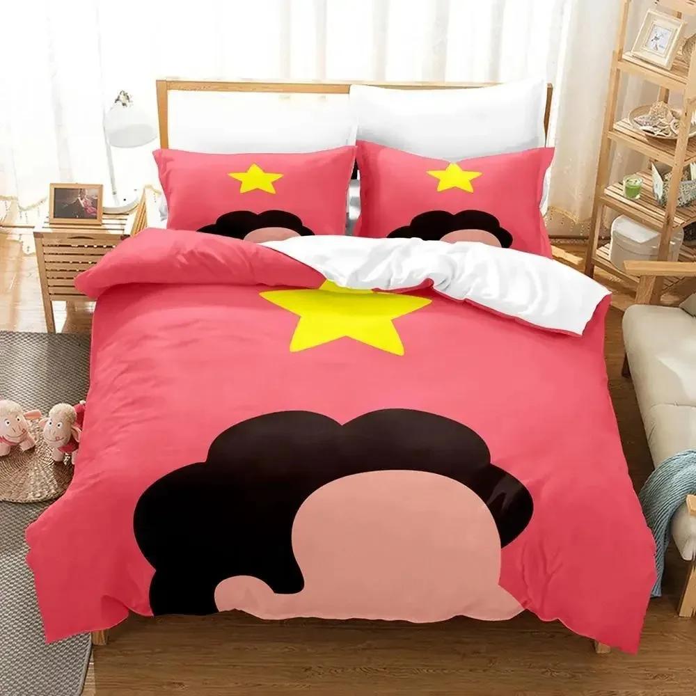 Nytt Kawaii Steven Universe Sängklädesset Enkelt Twin Full Queen King Size Sängset Aldult Barn Sovrum 3D-tryck Anime Lakan Set