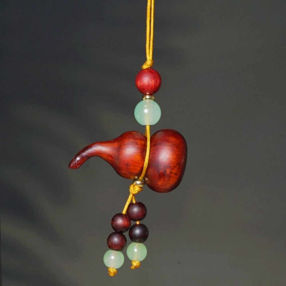 Key Charms Sandalwood Gourd Keychain Chinese Style Gourd Car Keychain  Decoration