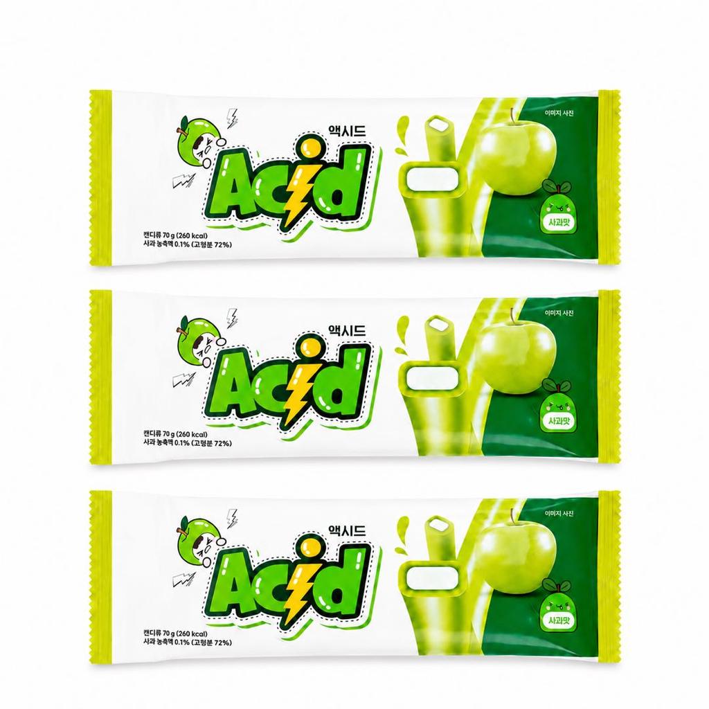 YEM Apple Flavored Long Strip Filled Gummy Candy 70g
