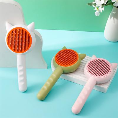 Cat Brush Cat Comb Dog Grooming Brush Pet Hair Cleaner Remover Brush Self Cleaning for Short Long Haired Cats Dog Shedding Brush with Cleaning Button