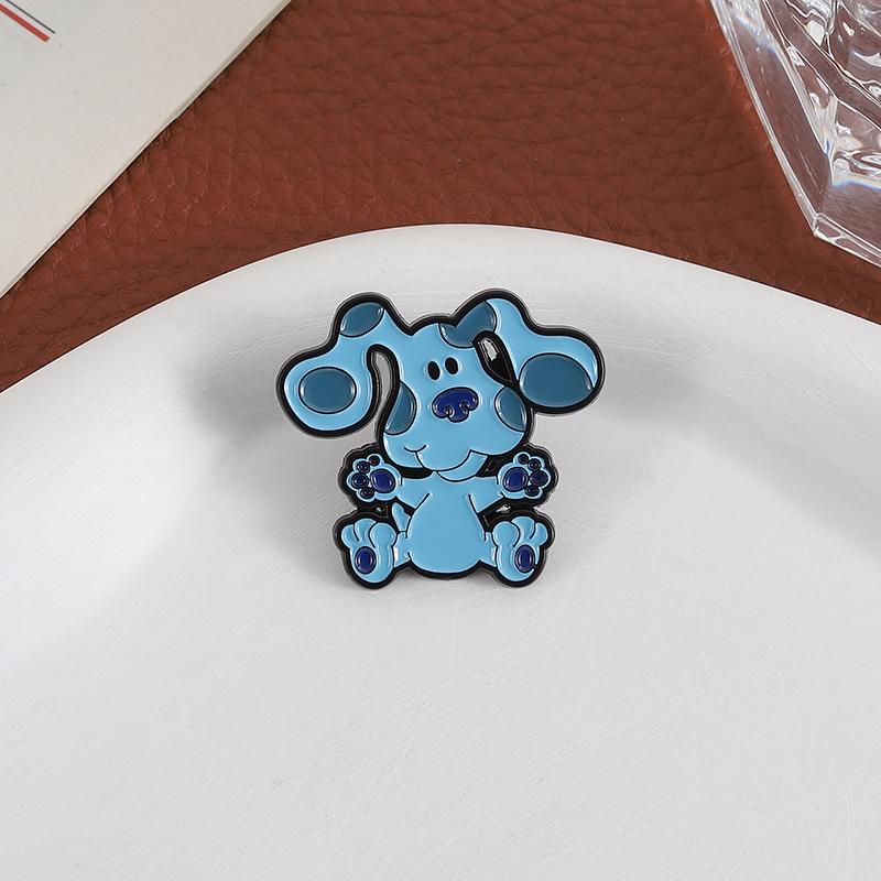 Cute Dog Enamel Pins Custom Blue Feet Cartoon Animation Brooches Lapel Badges Clothes Animal Jewelry Gift for Kids Friends