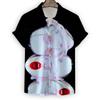 Men's Shirt Art Oil Painting Print Men's Lapel Top Hawaiian Casual Comfortable Large Size Loose Men's Short Sleeve Shirt