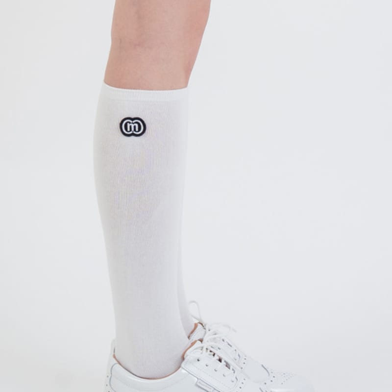 DOYOUKNOWMC ALL SEASON Einfarbig Weiße Baumwolle Elasthan Kniestrümpfe