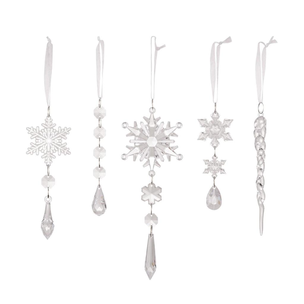 Christmas Transparent Snowflake Decoration Acrylic Transparent Snowflake Christmas Tree Decorative Pendant