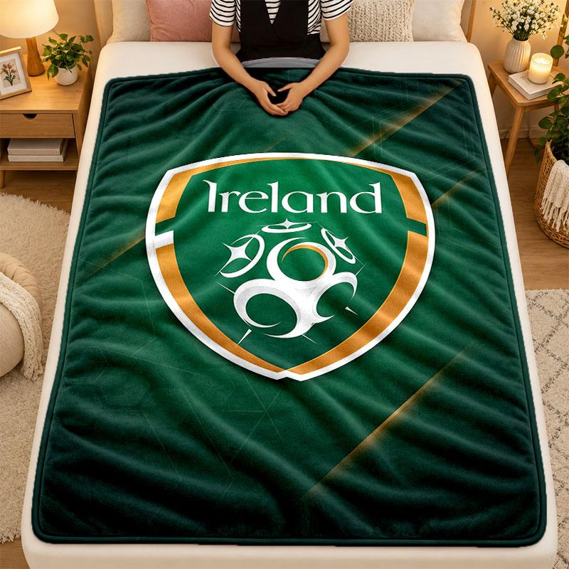 Flannel BlanketIreland Rugby Warm Soft Throw Blanket for Indoor Sofa Bed Living Room Use