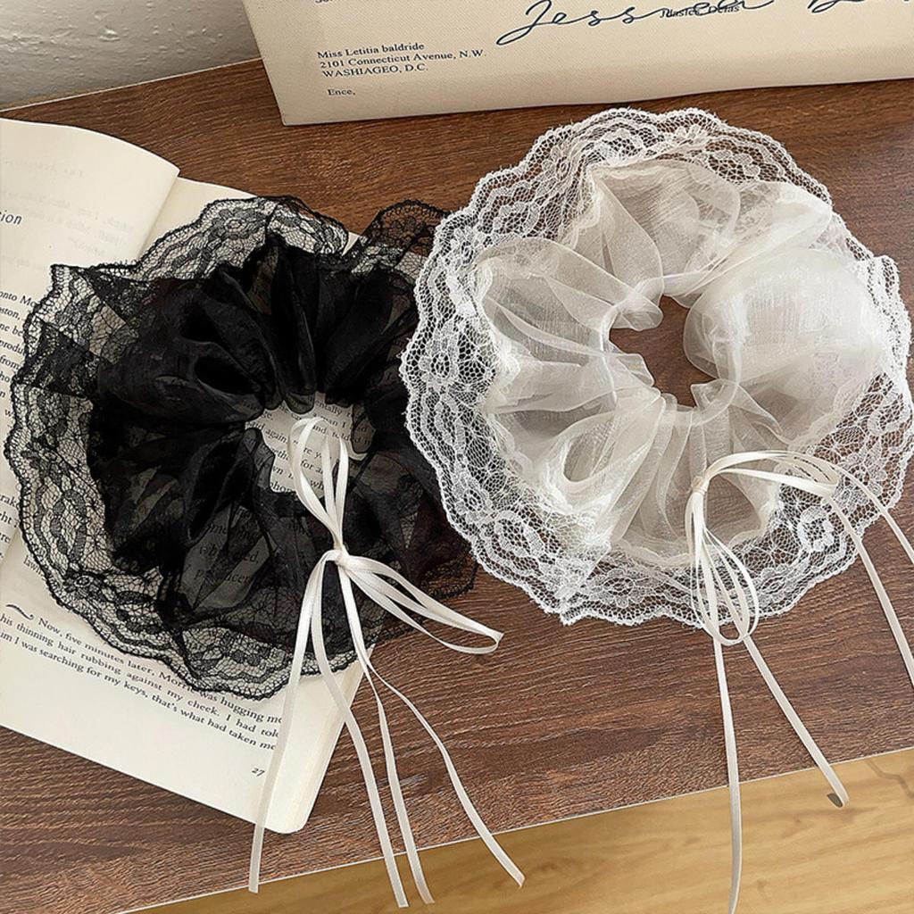 Cute Tulip Flower Large Intestine Scrunchie for Girls Sweet Head Ornament Headband Ribbon Hair Tie Fashion Hair Accessories