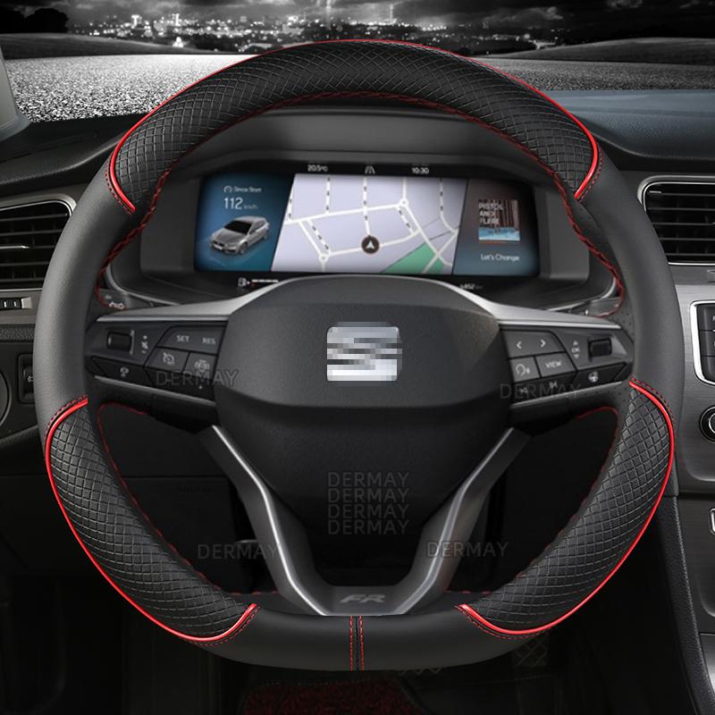 For Seat Tarraco FR Car Steering Wheel Cover Microfiber Leather Non-Slip 5 Colors Auto Accessories