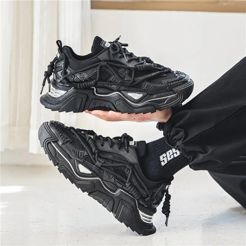 Platform Men Shoes Fashion Clunky Sneakers Casual Breathable Sports Dad Shoes Male Fitness Footwear Comfortable