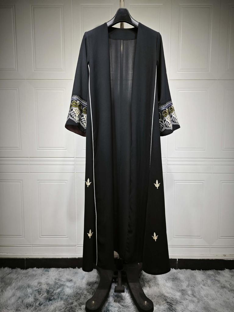 MQ105 Embroidered Patchwork Abaya Cardigan - Spring/Summer Trend