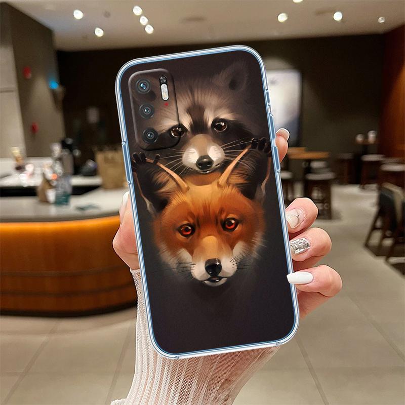 UP4 Animal Raccoon Fox Phone Case for LG K22 K30 K40 K40S K41 K42 K50 K50S K51 K51S K52 K61 K62 K71 K92 Q60 Q61 V40 V50 V60