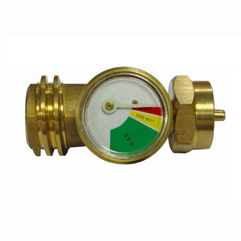 Gas Connection Adapter With Gauge Propane Tank Gauge Adapter Level Indicator Universal Brass Fittings Easy To Use