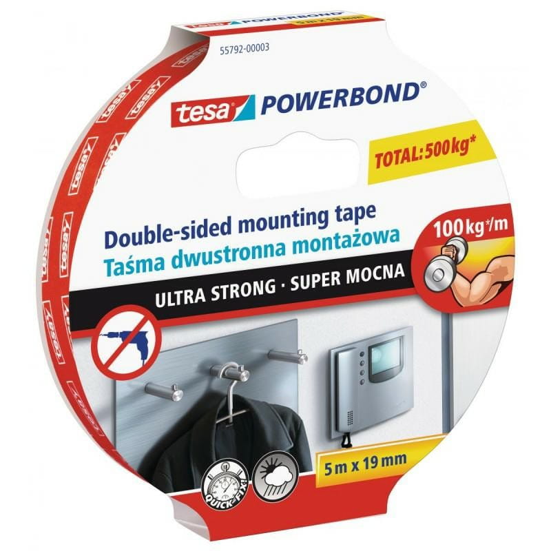 Tesa Powerbond Double Sided Tape 5M X 19Mm Ultra Strong