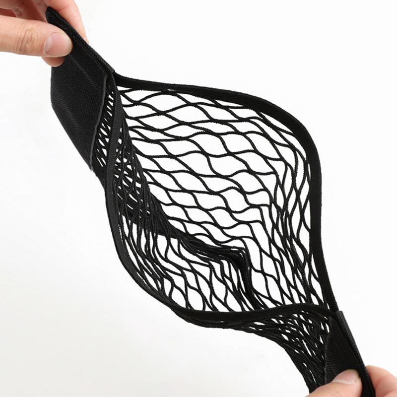 Car Back Rear Mesh Trunk Seat Elastic String Net Magic Sticker Universal Storage Bag Pocket Cage Auto Organizer Seat Back Bag