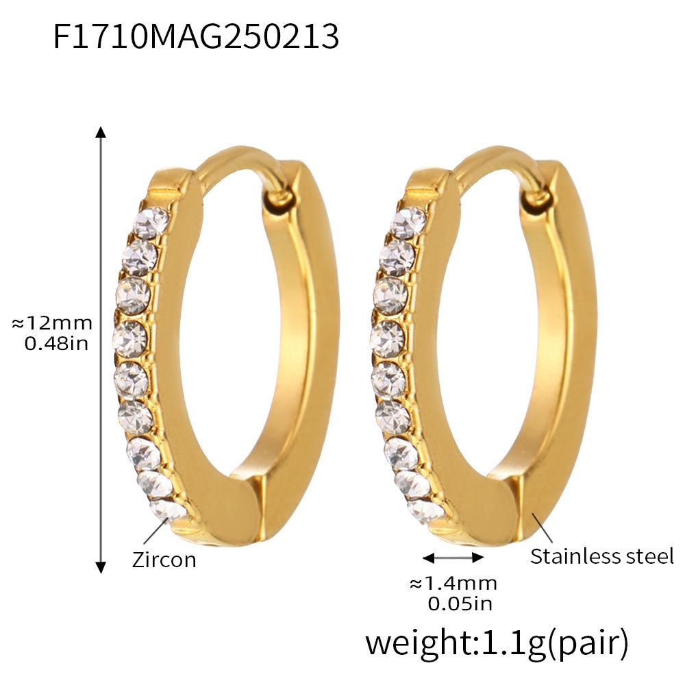 Qiong Yao Seven-Color Zirconia Stud Earrings – Korean Style Fashion, Women s Trendy Colorful Ear Clips