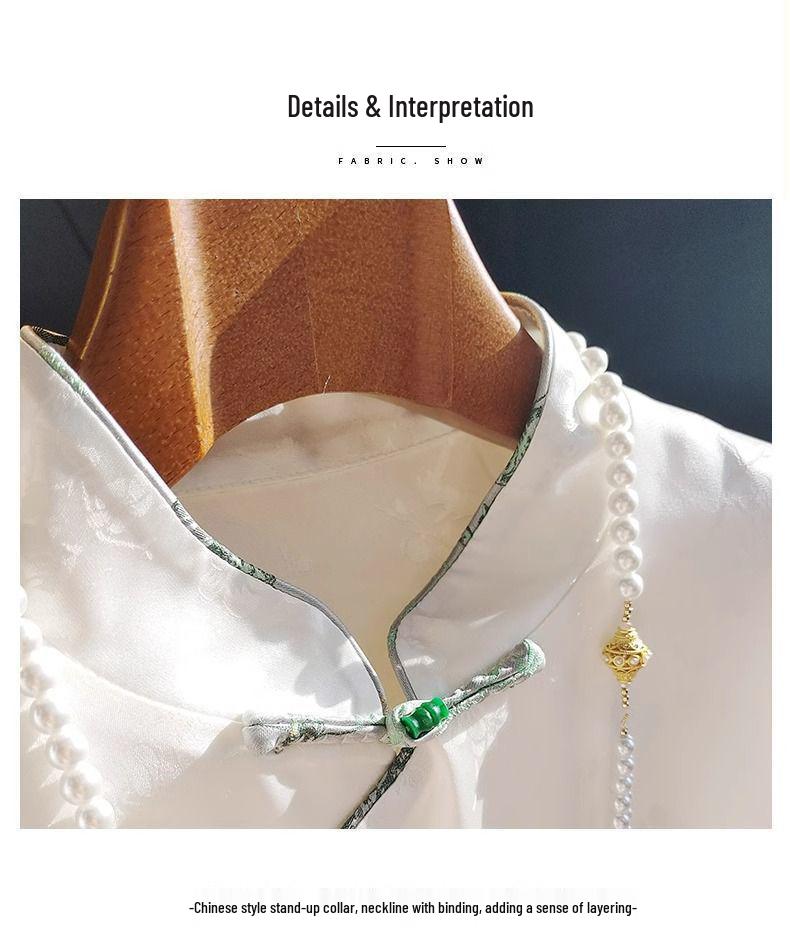 2024 Frühling Damen Guochao Acetat Satinhemd mit Retro Diagonaler Knopfleiste & Froschverschluss