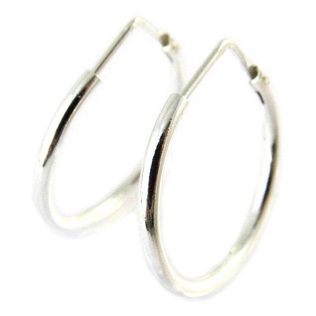 Les Trésors De Lily [P1681] - Silver 'Simplicity' Hoop Earrings - 20 Mm 2 Mm