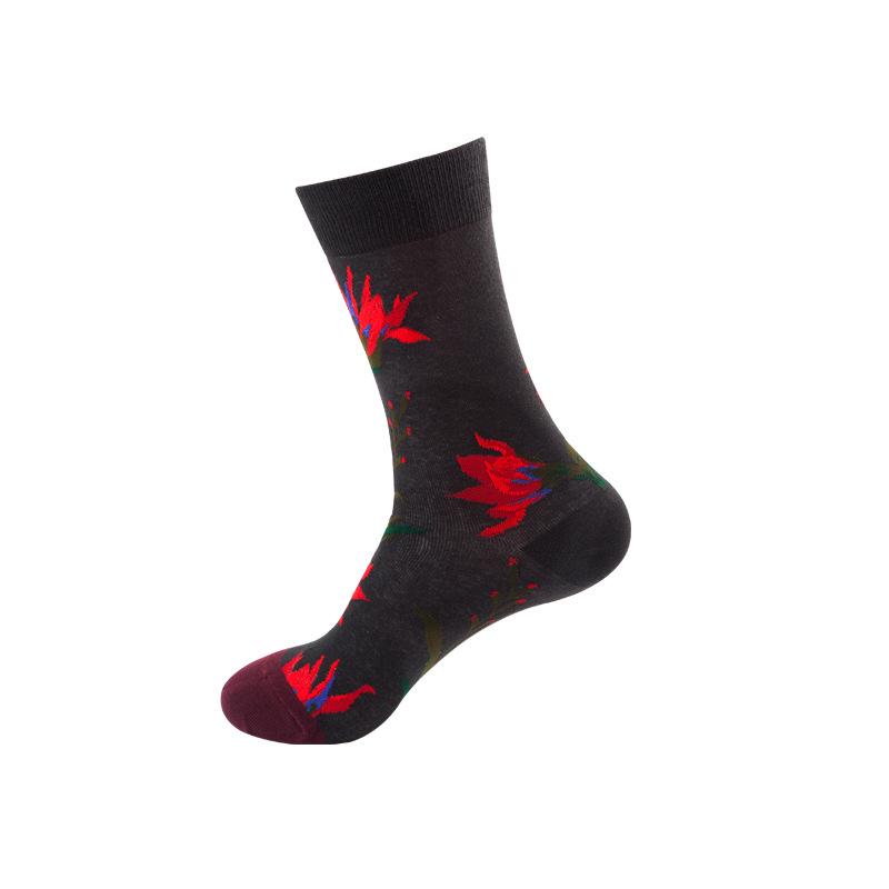 Moyu Trendige Baumwollsocken in Wadenhöhe mit Aufdruck für Damen und Herren – Herbst/Winter Kollektion