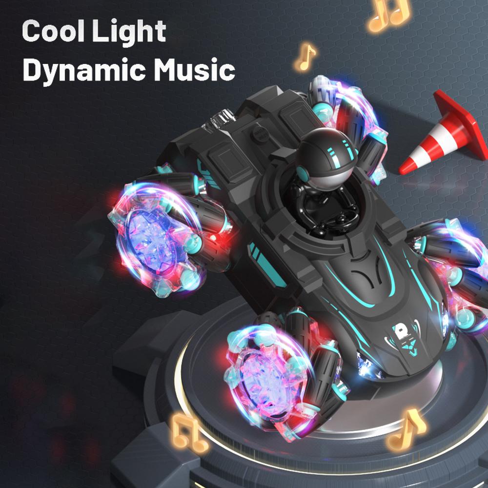 Remote Control Stunt Car with Pojection Light Music 2.4GHz 360 Degrees  Rotating Remote Control Car One