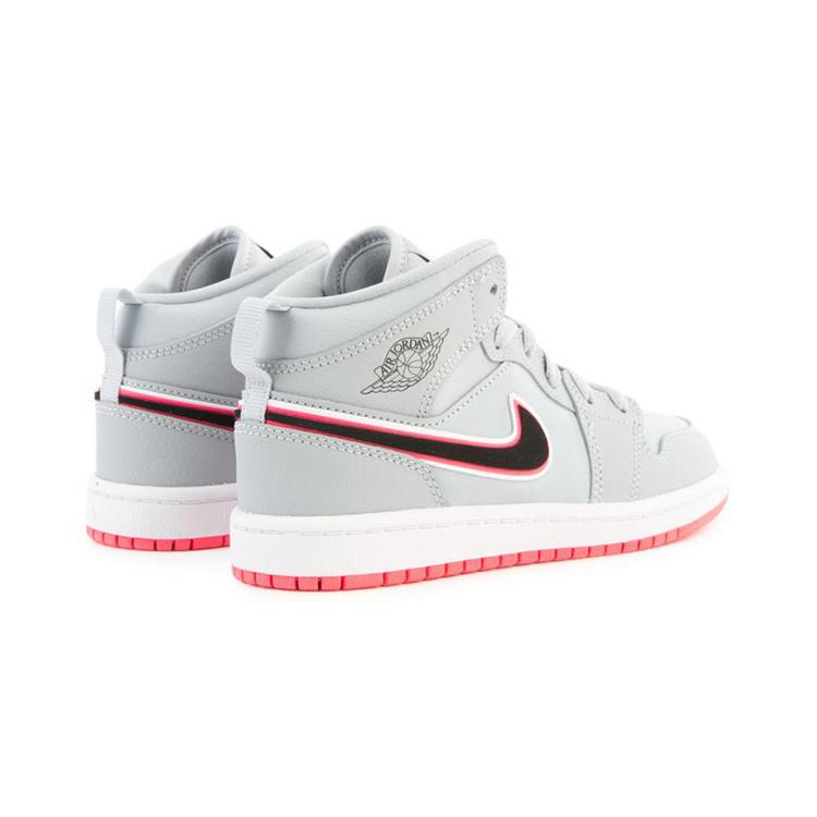 Jordan Air Jordan 1 Mid High top Kids' Training Shoes Gray Pink Children Aged 3 7 Years Old 640737-060
