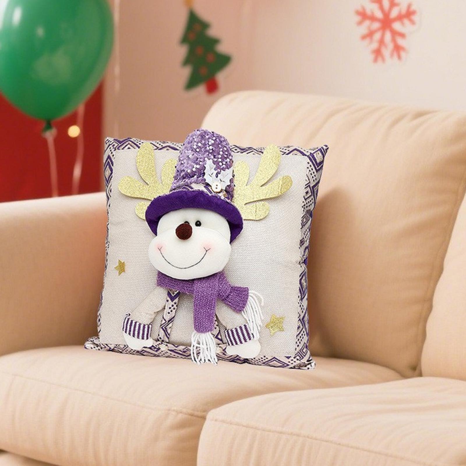 

17*17 дюймов, 1 шт., Рождественское украшение Блестящая наволочка в виде высокой шляпы, Фиолетовая рождественская наволочка, Рождественский домашний текстиль для украшения One Size