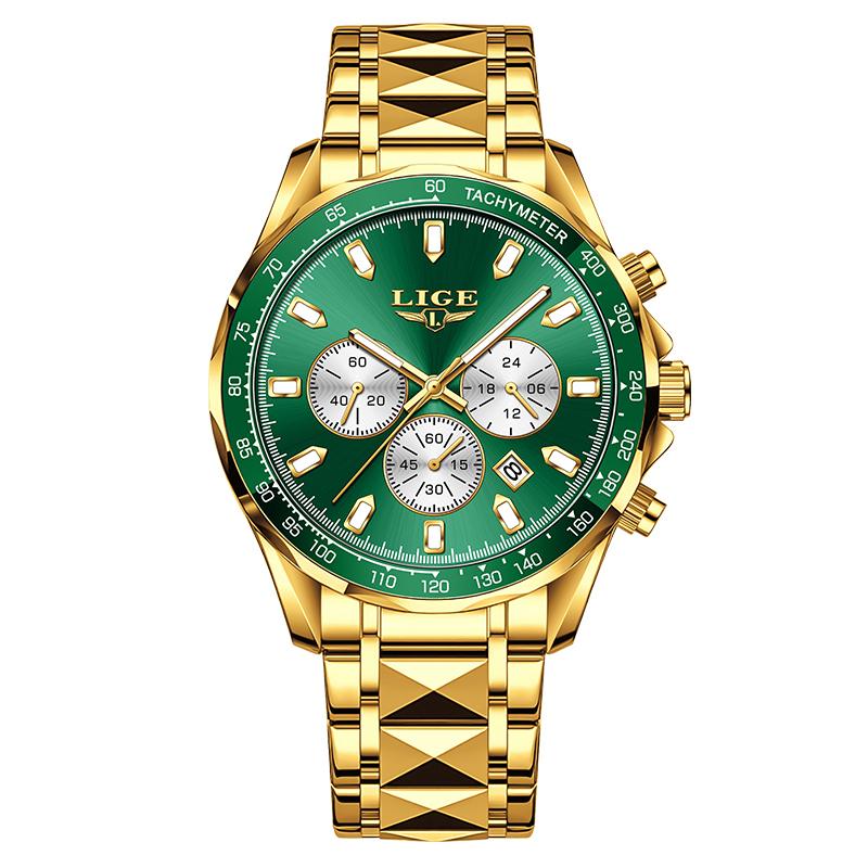 LIGE Top Luxury Man Watch New Waterproof Luminous Calendar Watch Men Quartz Wristwatch Chronograph Watches for Men Reloj