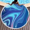 Marble Round Beach Towel with Tassels, Microfiber Quick Dry Beach Blanket Circle Swim Pool Towel Yoga Mat Meditation Picnic Rug