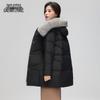 Xuezhongfei Women's Mid-Length Down Jacket with Fox Fur Collar