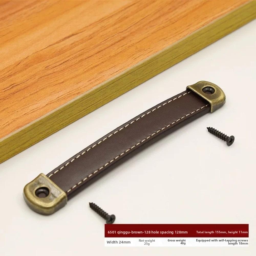 New Leather Furniture Handles Universal with Screws Kitchen Cabinet Handles Hardware Door Handles