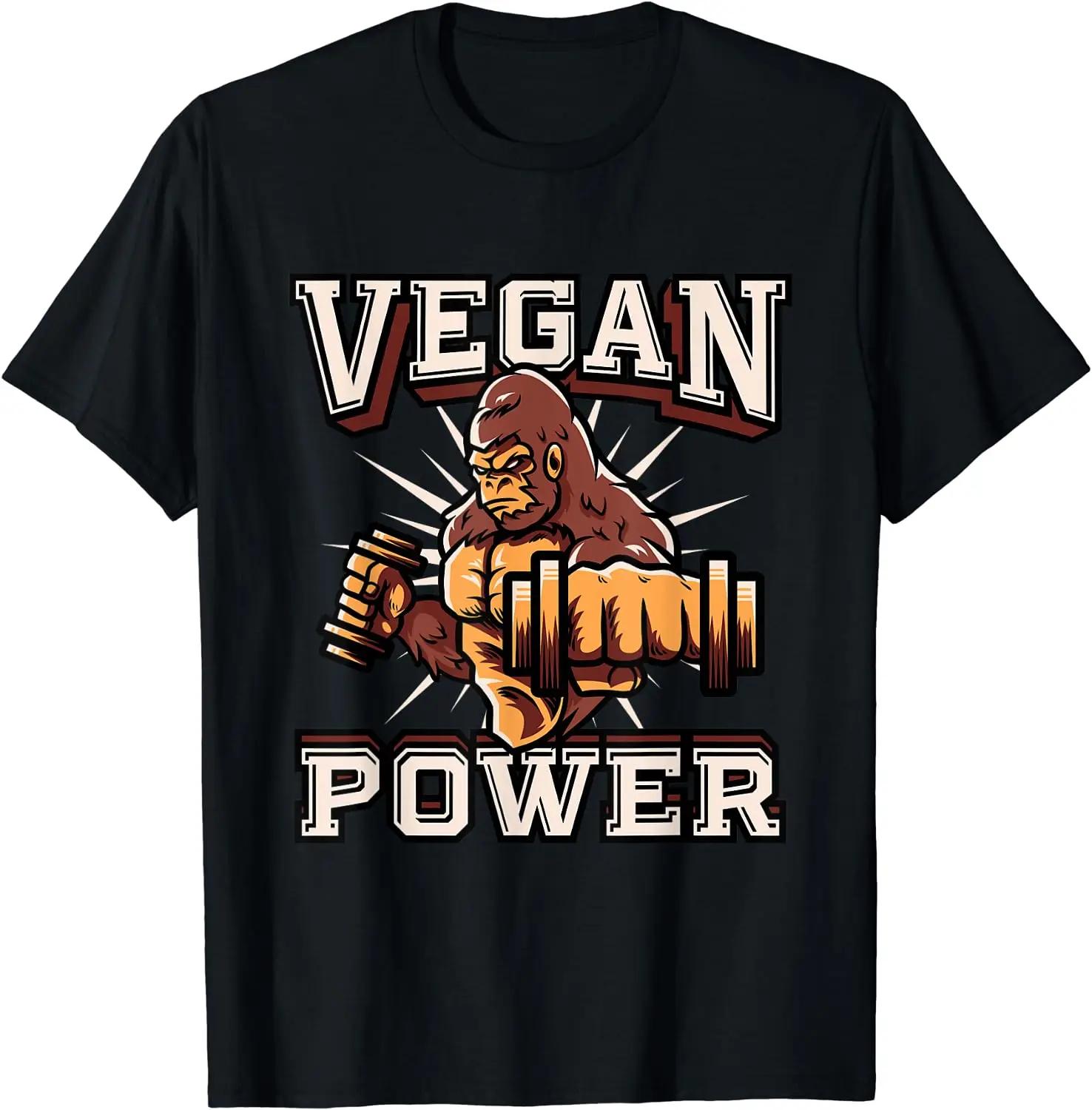 Vegan Power Vegan Vegetarian Workout TShirt Classic Graphic Summer Men Tshirts Magazine Woman Casual Fashion Shortsleev S
