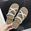 Platform slippers women wear high-end non-slip shoes children 2025 summer new fashion set toe beach cool slippers