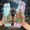 1PC Christmas Tree Gift Stack Art 750ml Color Plastic Sports Water Bottle Leakproof Flip Straw Lid Suitable for Sports Office Home Use