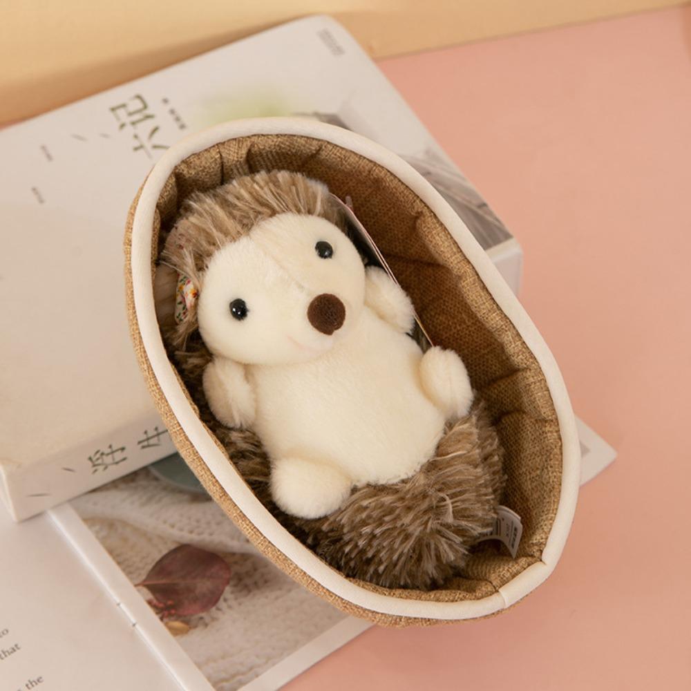 Hedgehog Panda Sleeping Basket Baby Toys Imitation Animal Animals Basket Plush Toys Pet Doll