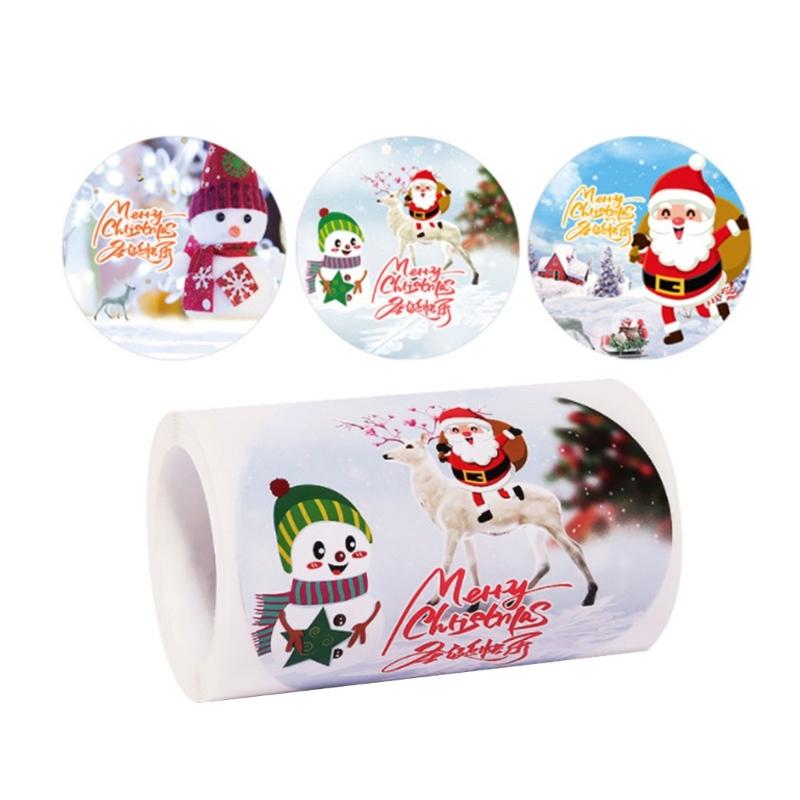 100 PCS Christmas Stickers Christmas Labels Gift Sealing Stickers Self-adhesive Gift Wrap Stickers Christmas Supplies